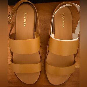 Cole Haan Women's Brown Strap Flynn Flat  Sandals size 7.5